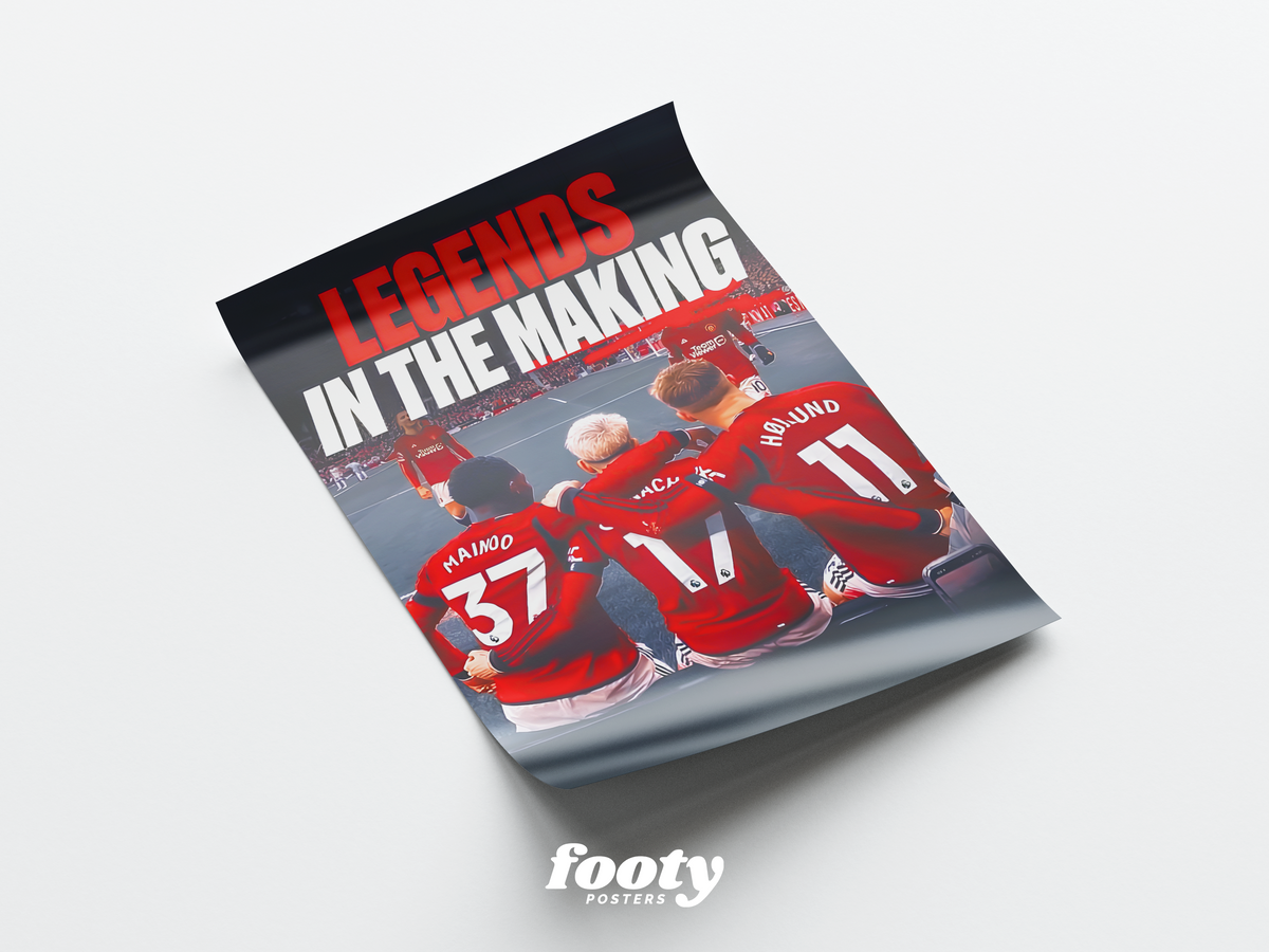 Mainoo, Garnacho & Højlund 'Legends In The Making' Poster