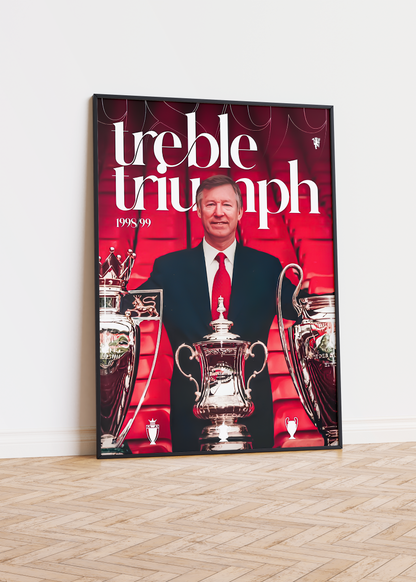 Sir Alex Ferguson 'Treble Triumph' Poster