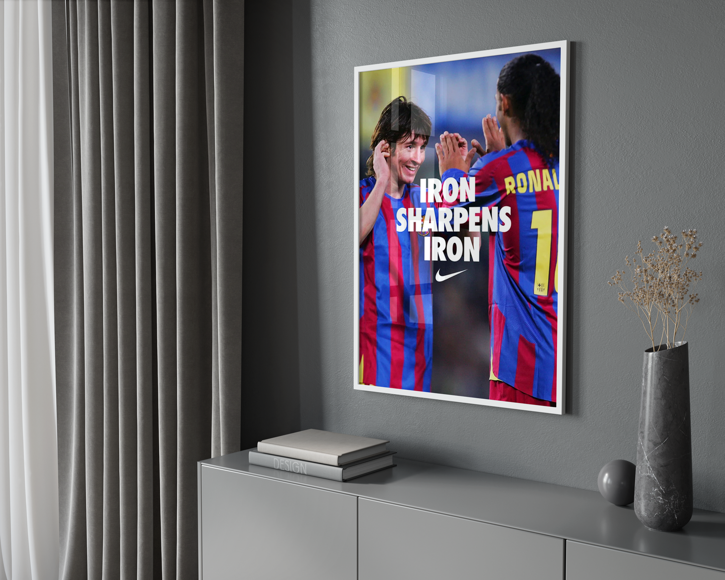 Messi & Ronaldinho 'Iron Sharpens Iron' Poster