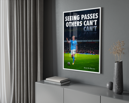 Kevin De Bruyne „Pässe sehen“-Poster