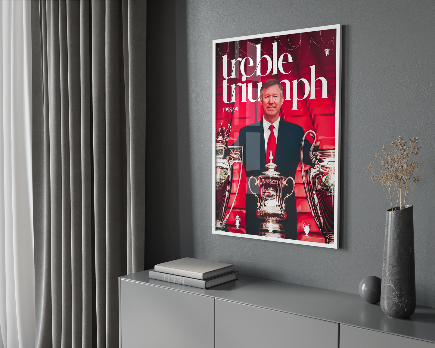 Sir Alex Ferguson 'Treble Triumph' Poster