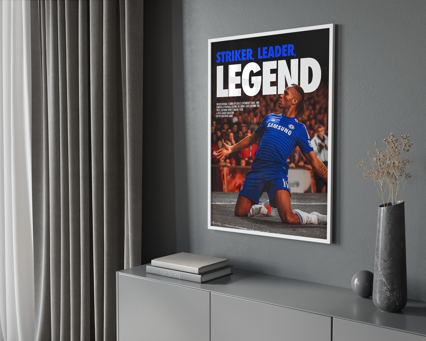 Didier Drogba 'Striker Leader Legend' Poster