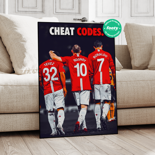 Tevez, Rooney & Ronaldo 'Cheat Codes' Poster