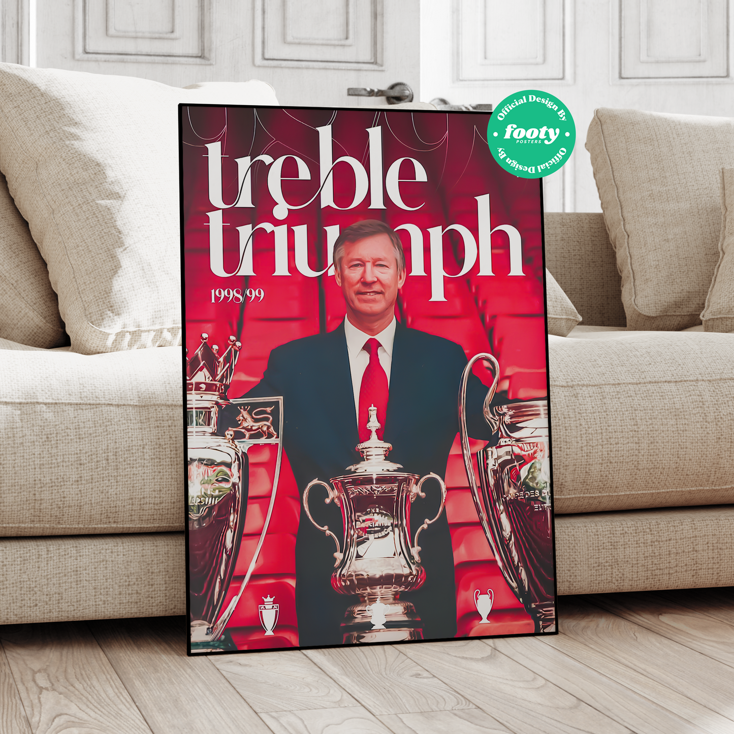 Sir Alex Ferguson 'Treble Triumph' Poster