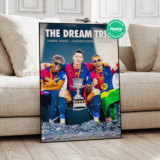 Yamal, Lewandowski & Raphinha 'Dream Trio' Poster