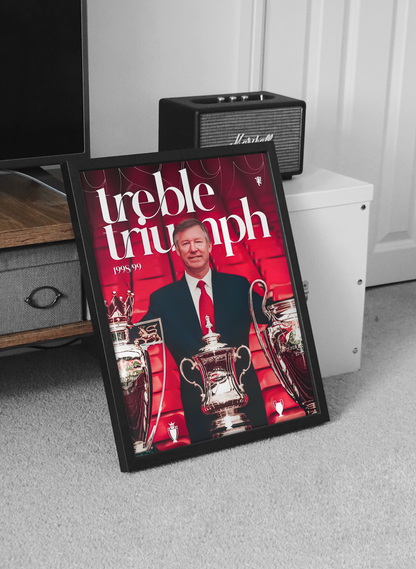 Sir Alex Ferguson 'Treble Triumph' Poster