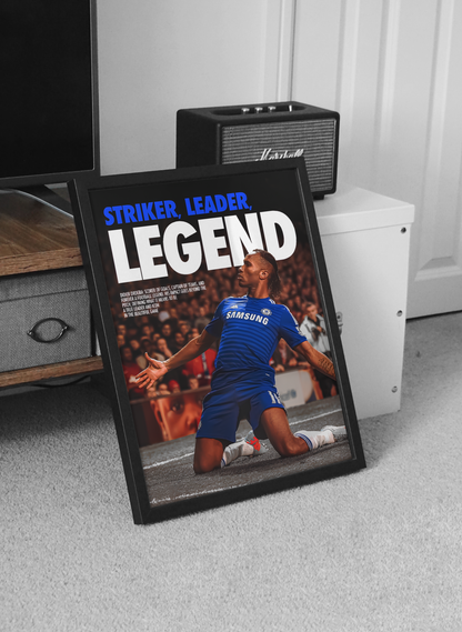 Didier Drogba 'Striker Leader Legend' Poster