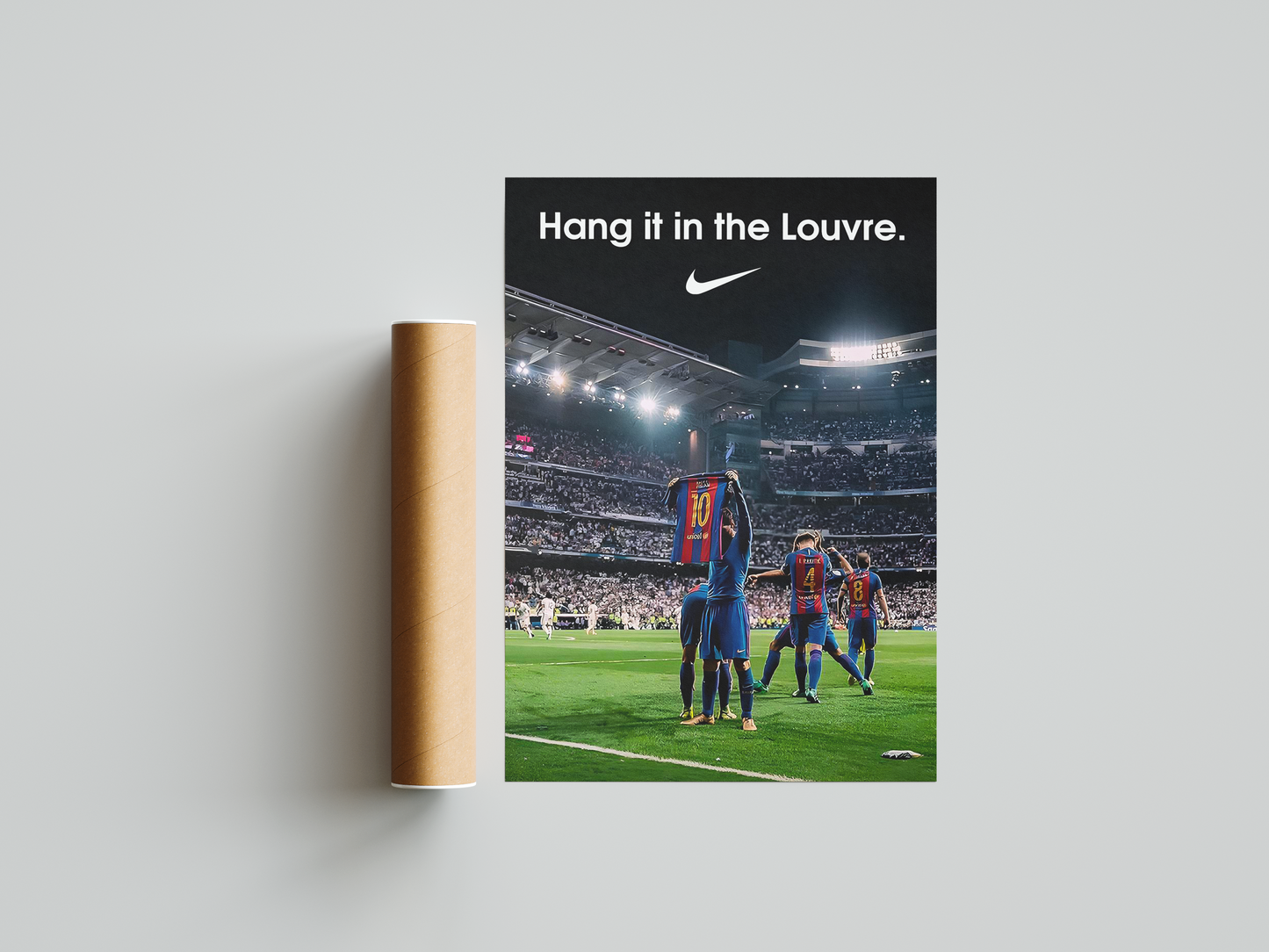 Messi-Poster „Häng es in den Louvre“