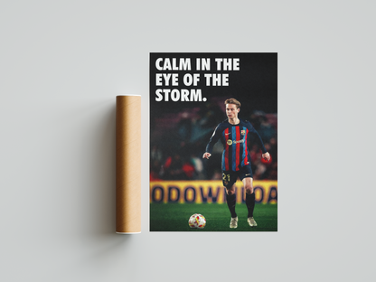 Frenkie de Jong „Ruhe im Auge des Sturms“ Poster