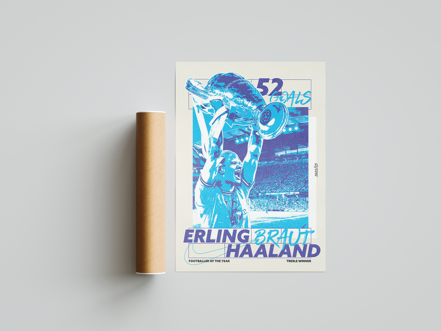 Erling Haaland 'Treble Winner' Poster