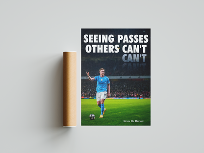 Kevin De Bruyne „Pässe sehen“-Poster