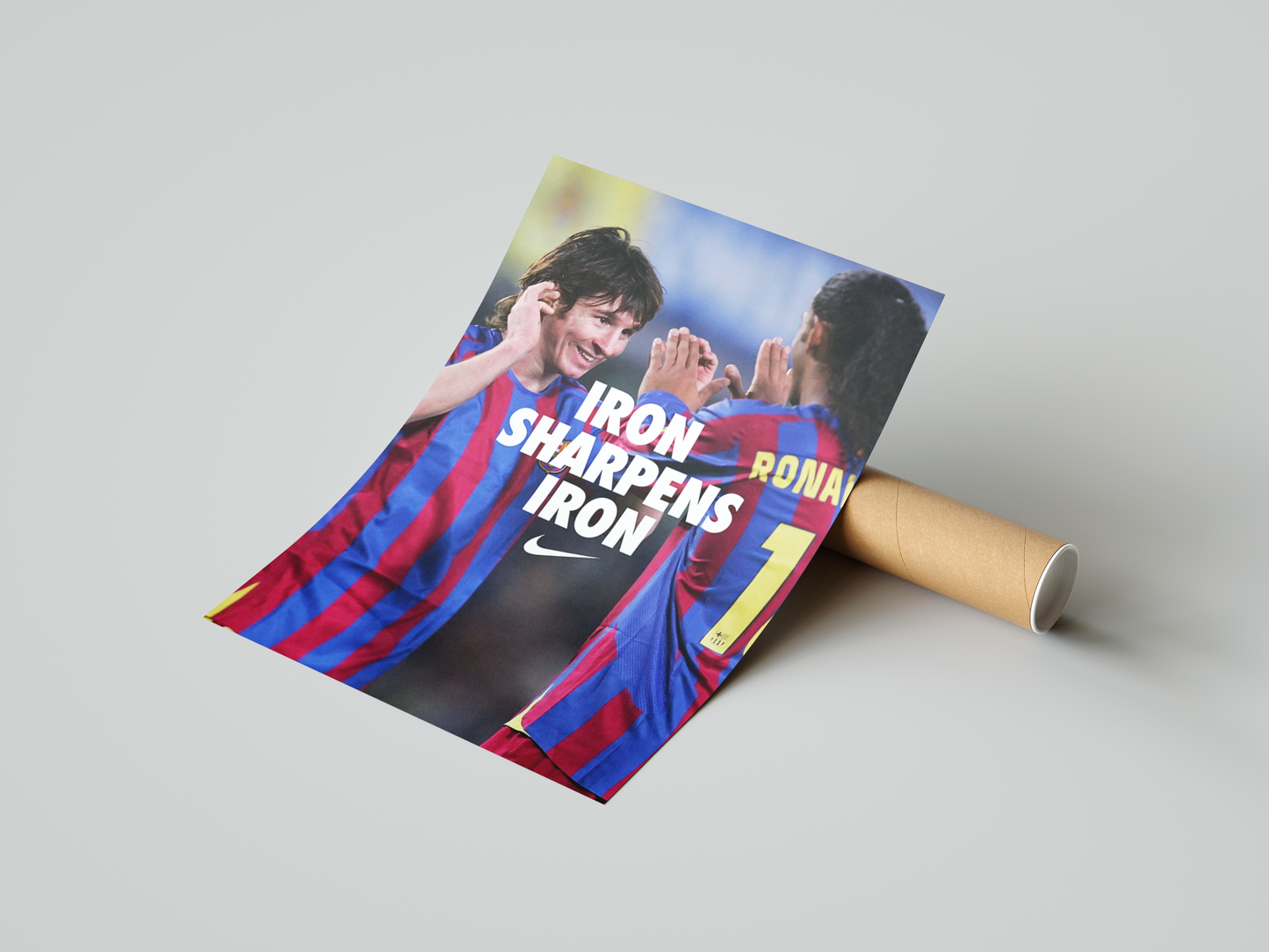 Messi &amp; Ronaldinho „Eisen schärft Eisen“-Poster