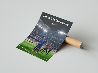 Messi-Poster „Häng es in den Louvre“