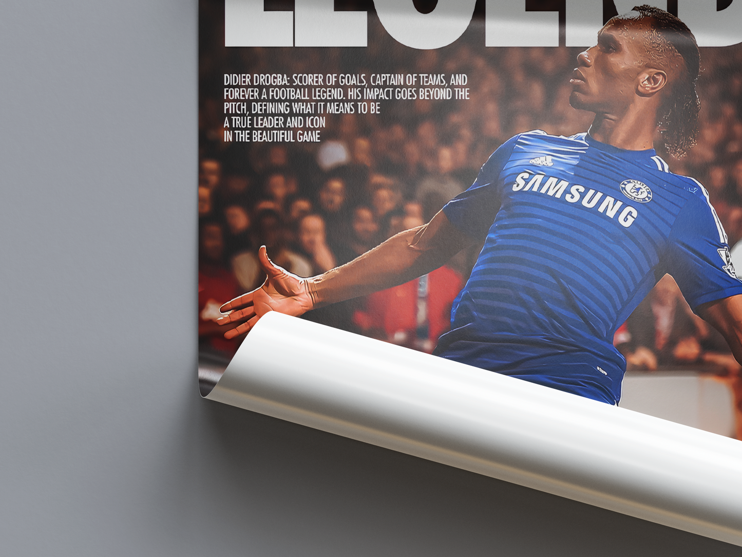 Didier Drogba 'Striker Leader Legend' Poster