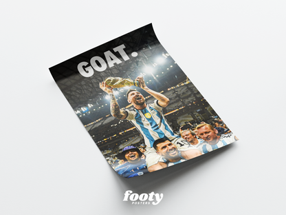 Lionel Messi WM 'GOAT' Poster