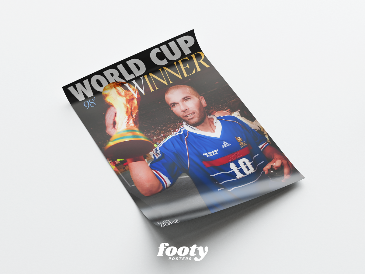 Zinedine Zidane 'World Cup Winner' Poster
