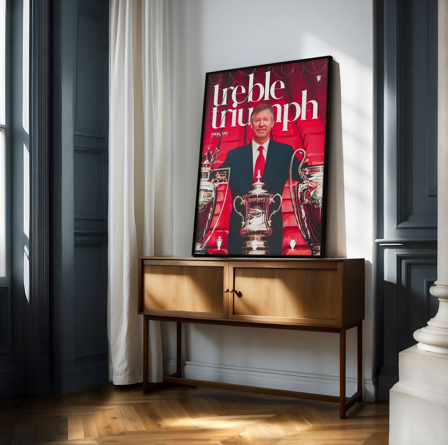 Sir Alex Ferguson 'Treble Triumph' Poster