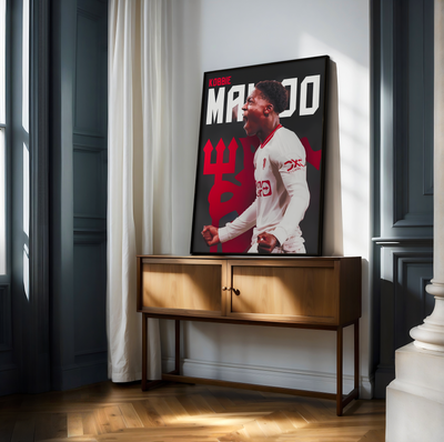 Højlund, Garnacho &amp; Mainoo „Zukunft“-Poster